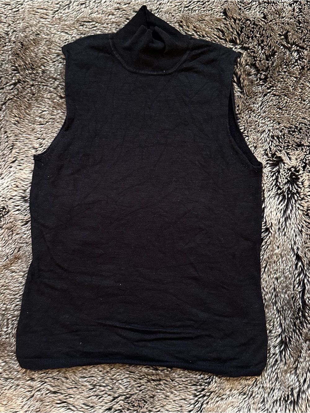 Women's Black Sleeveless Mock Neck Tank Top